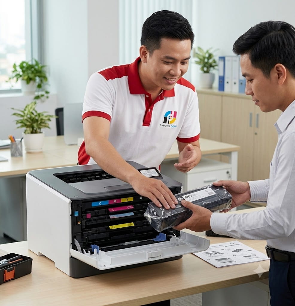 Đổ mực máy in HP Color LaserJet Pro 3203dn