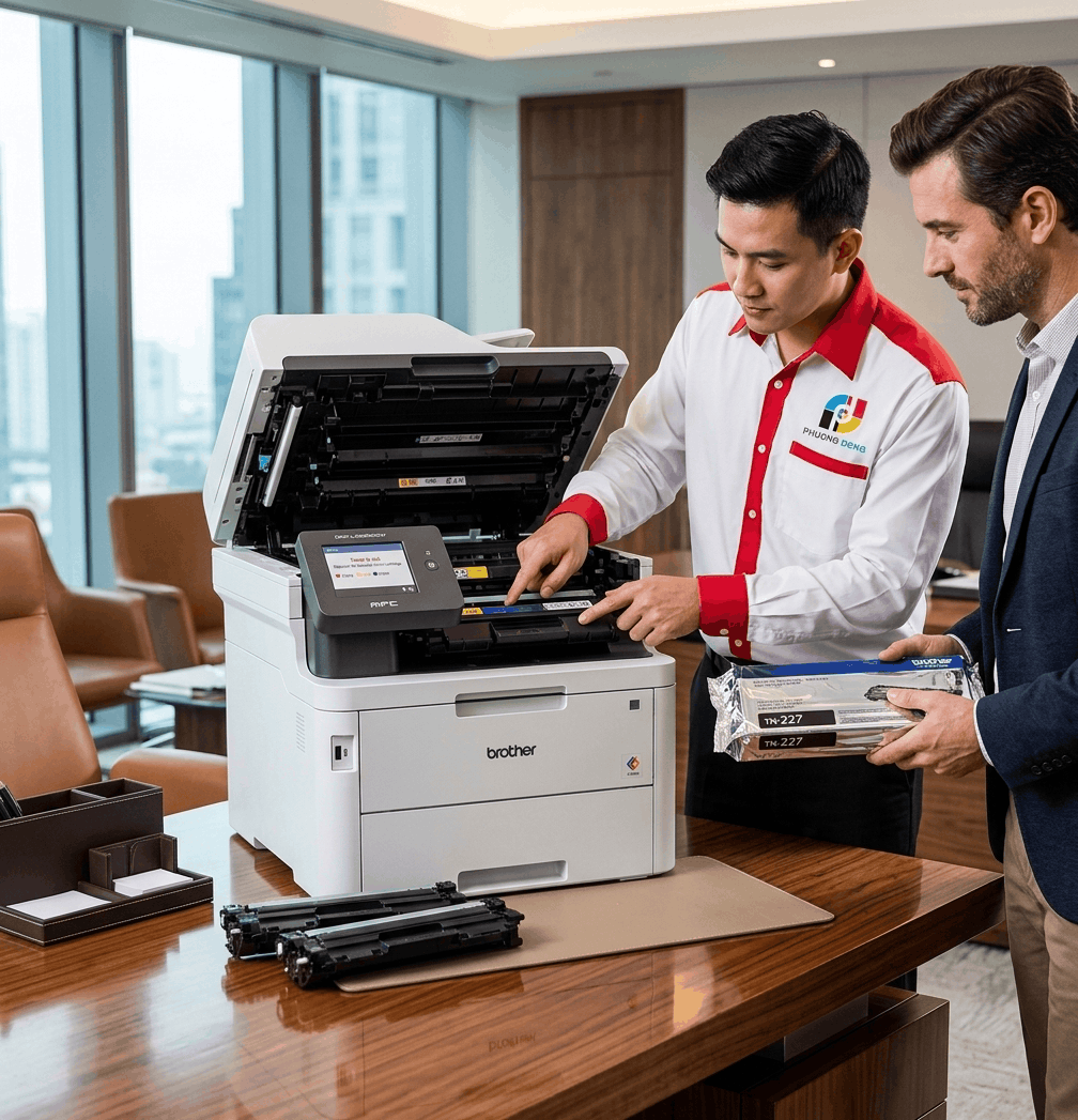 Đổ mực máy in màu Brother DCP-L3560CDW