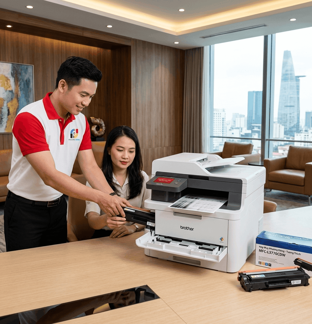 báo giá đổ mực máy in màu brother dcp-l3560cdw